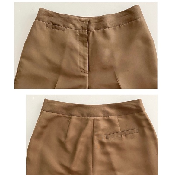 Brown Silk Button-front Blouse and Matching Pants Suit Set Size 4 Retro Vintage - Picture 10 of 15